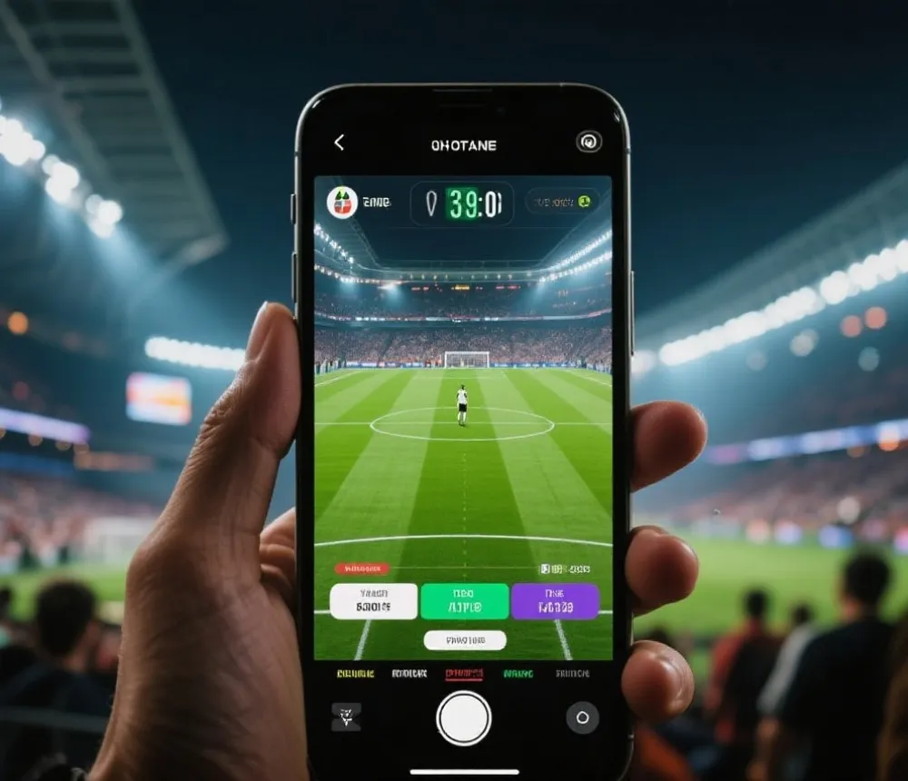 手機觀看足球直播示意圖