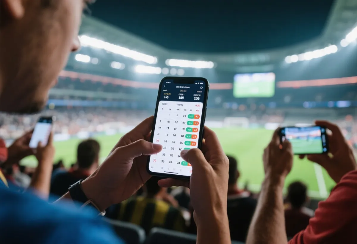 球迷查看世界盃賽程與比分