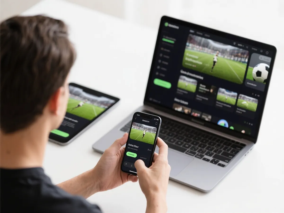 多裝置登入與觀看體驗示意